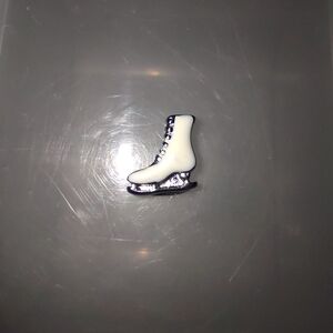 White and Silver Ice Skate Charm